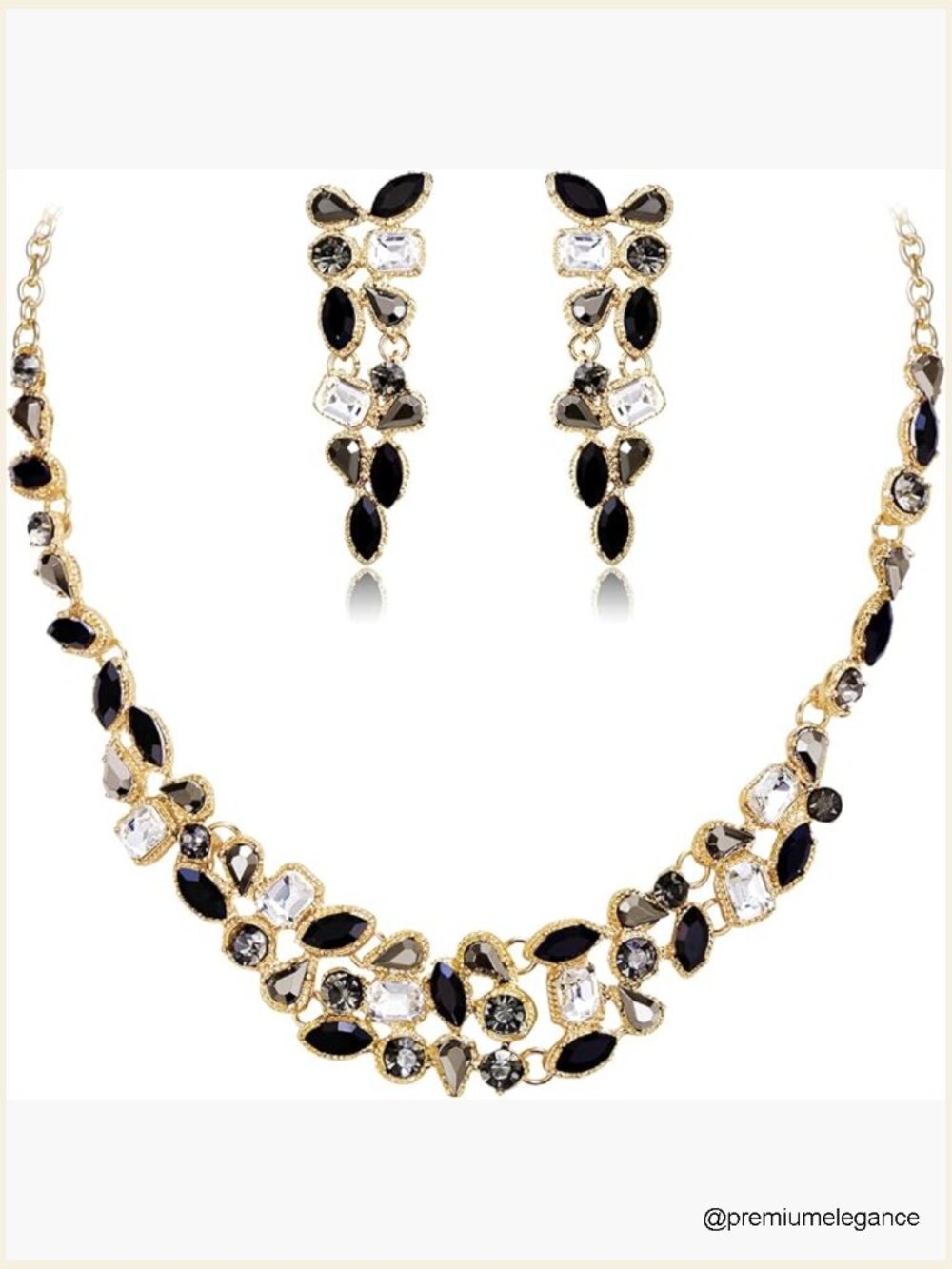 Wedding Crystal Necklace & Earring Set Bride Bridesmaid Jewelry